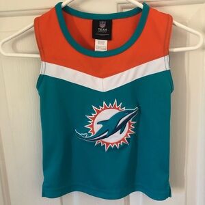 NFL Team Apparel Cheerleader Tank Shirt Top Girls 6X Miami Dolphins Dance